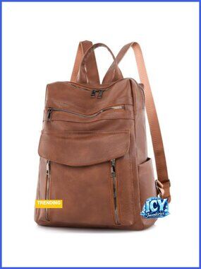 PU Leather Anti-theft Convertible Travel Backpack Purse
